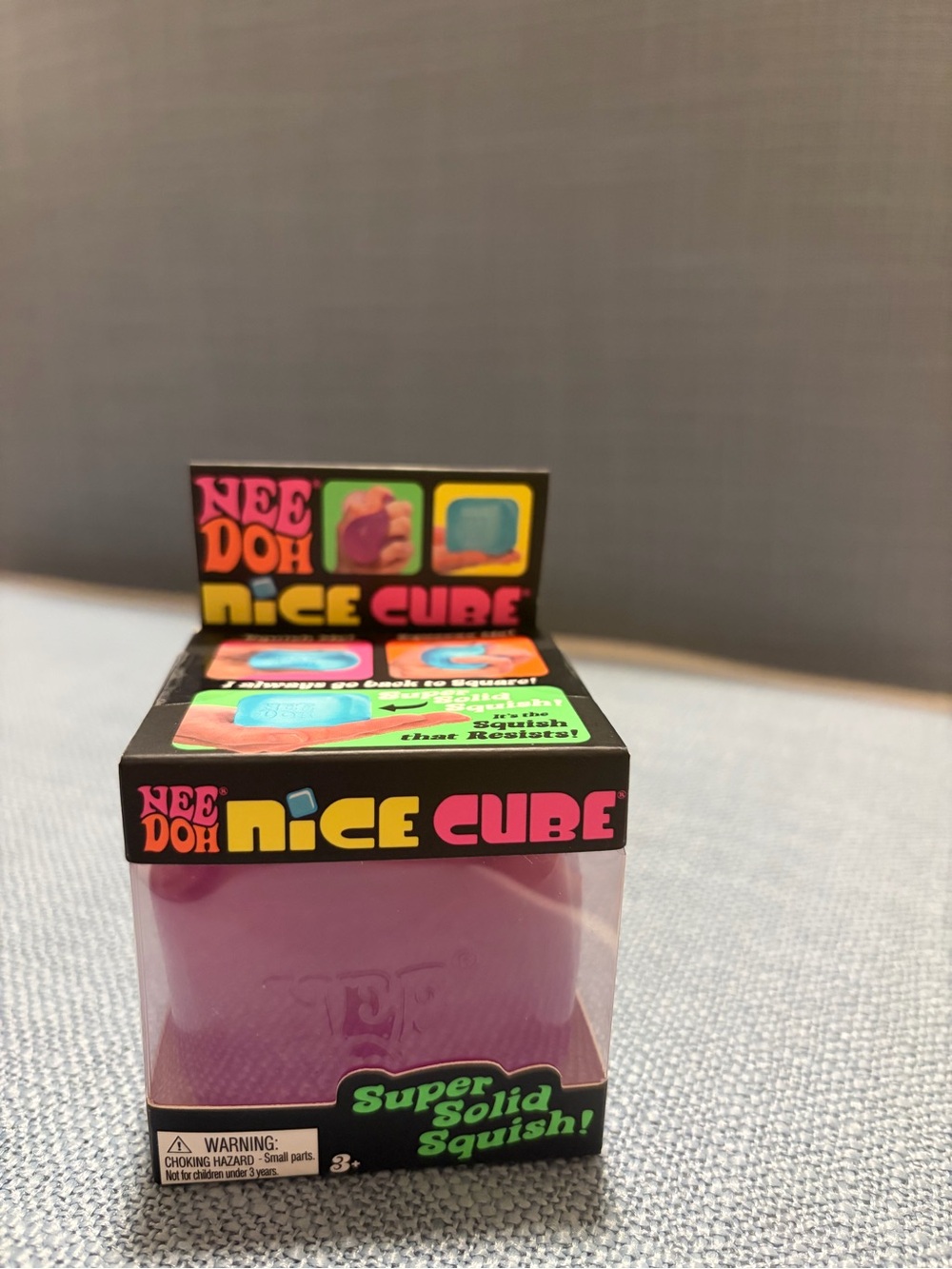 Authentic Needoh Nice Cube Super Solid Squish Toy - Pink